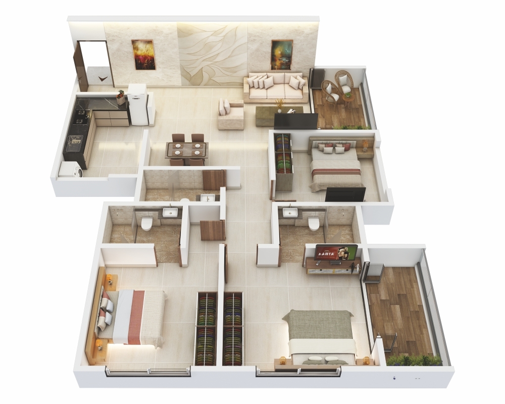 3 BHK Central Wakad